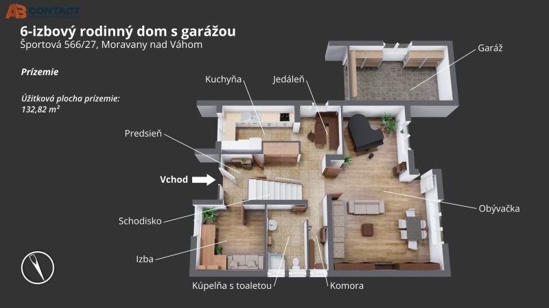 pôdorys Športová 566 Moravany nad Váhom