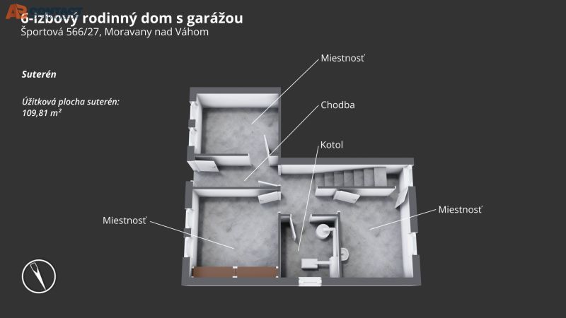 pôdorys Športová 566 Moravany nad Váhom