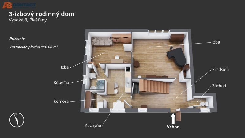 pôdorys prízemie Vysoká 8 Piešťany